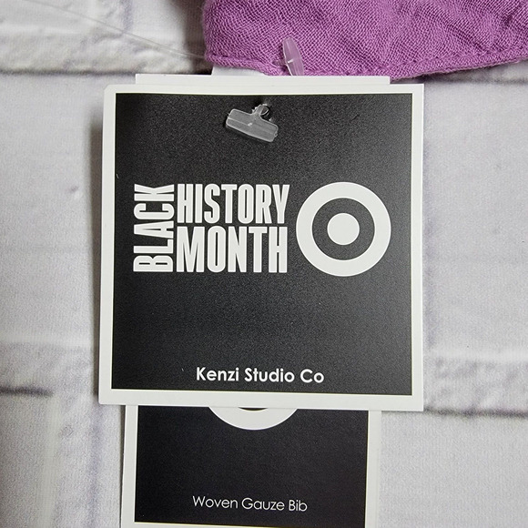 Kenzi Studio Black History Month Black Is Beautiful Bibs Purple Brown Geometric - Picture 5 of 6